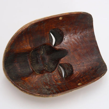 Kyōgen Ebisu Mask — Polychrome Wood Carving, Traditional Japanese Noh Theatre