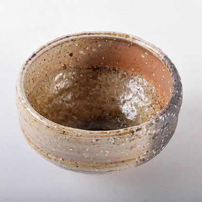 Ogawa Rakuzan Shigaraki Chawan Tea Bowl Natural Ash Glaze Ishihaze