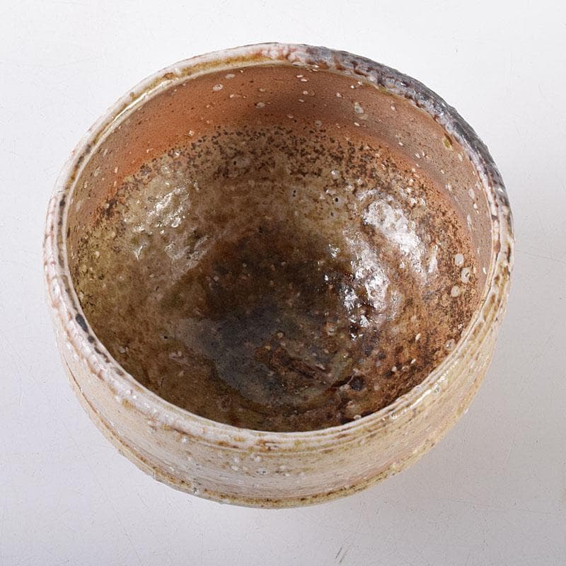 Ogawa Rakuzan Shigaraki Chawan Tea Bowl Natural Ash Glaze Ishihaze