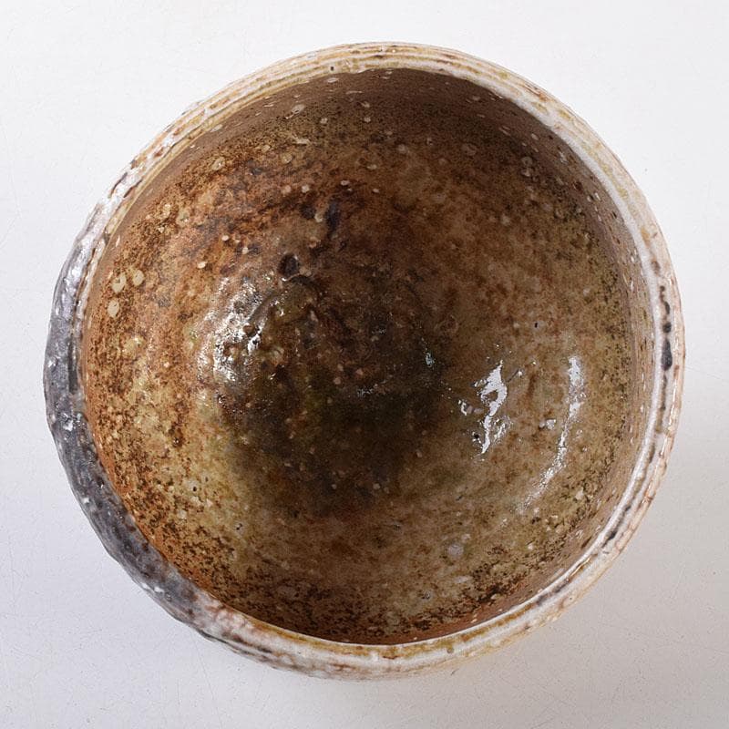 Ogawa Rakuzan Shigaraki Chawan Tea Bowl Natural Ash Glaze Ishihaze
