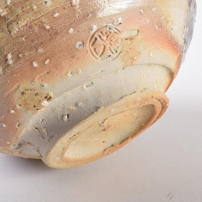 Ogawa Rakuzan Shigaraki Chawan Tea Bowl Natural Ash Glaze Ishihaze
