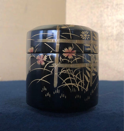 Autumn Grass Natsume by Matsumine – Fubuki Tea Caddy – Japan Art Lacquer