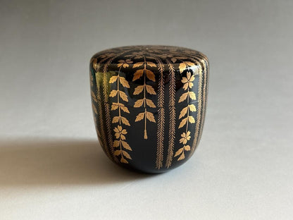 Willow & Cherry Blossom Maki-e O-Natsume | Murata Sokaku Silver Interior Tea Caddy