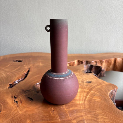 Zogan Inlay Kazari-bin Display Vase Japanese Stoneware with Tomobako Box