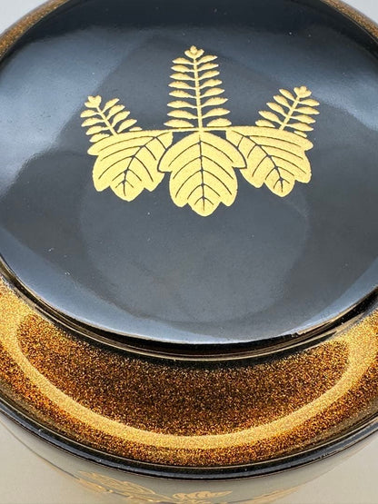Lacquer Tea Caddy Natsume Paulownia Bamboo Maki-e by Suzuki Shoei