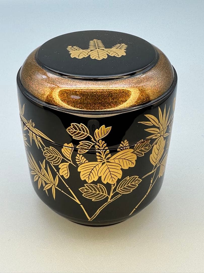 Lacquer Tea Caddy Natsume Paulownia Bamboo Maki-e by Suzuki Shoei