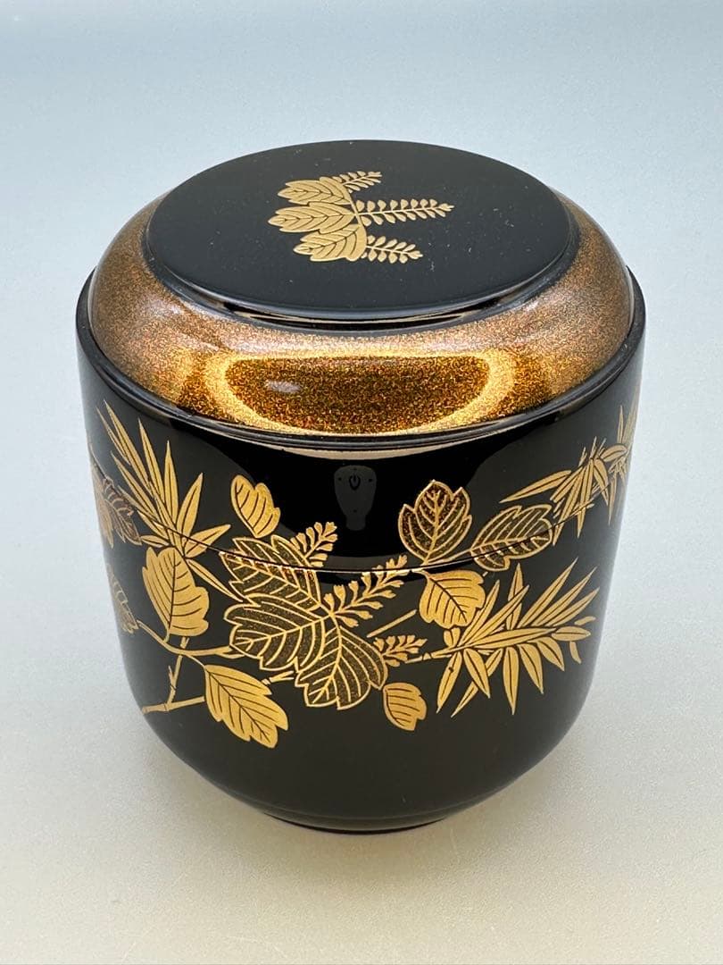 Lacquer Tea Caddy Natsume Paulownia Bamboo Maki-e by Suzuki Shoei