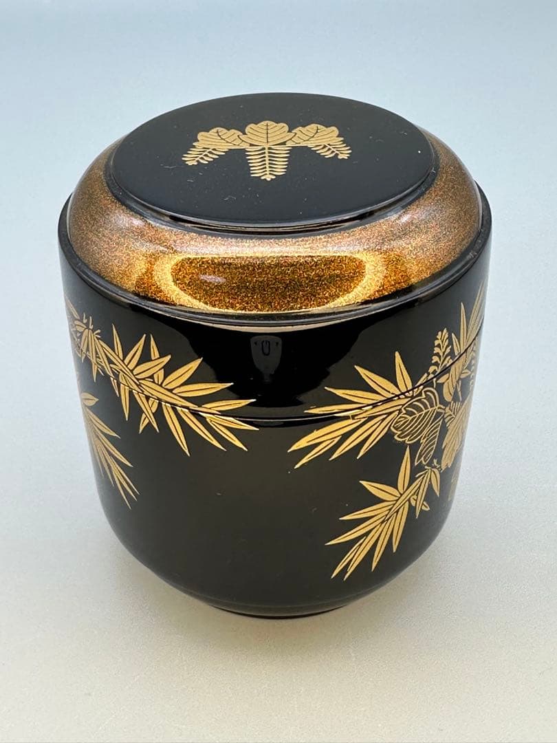 Lacquer Tea Caddy Natsume Paulownia Bamboo Maki-e by Suzuki Shoei