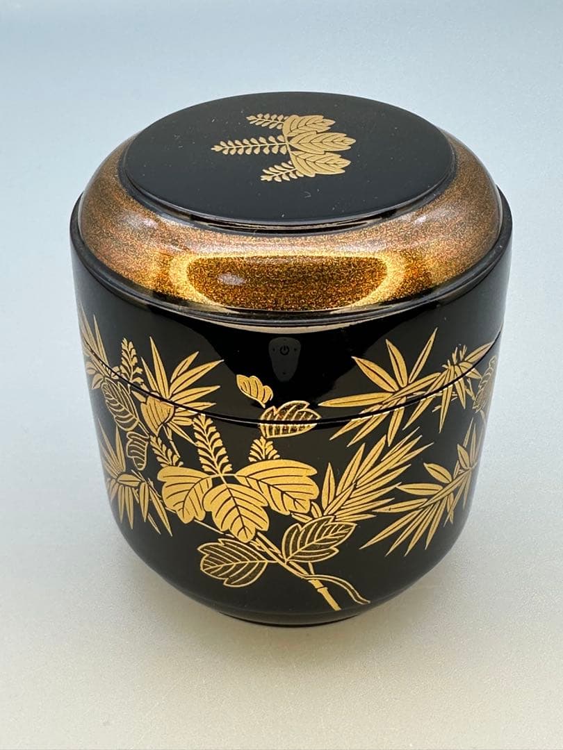 Lacquer Tea Caddy Natsume Paulownia Bamboo Maki-e by Suzuki Shoei