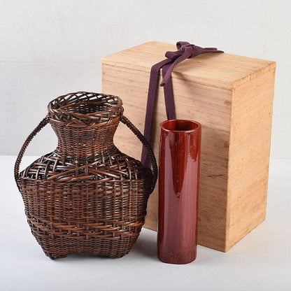 Mimi-tsuki Bamboo Flower Basket by Yoshida Fumiyo Artisan Craft