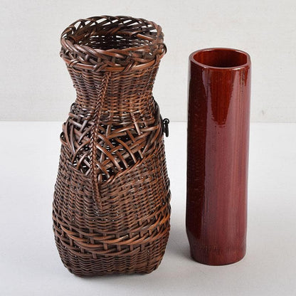 Mimi-tsuki Bamboo Flower Basket by Yoshida Fumiyo Artisan Craft