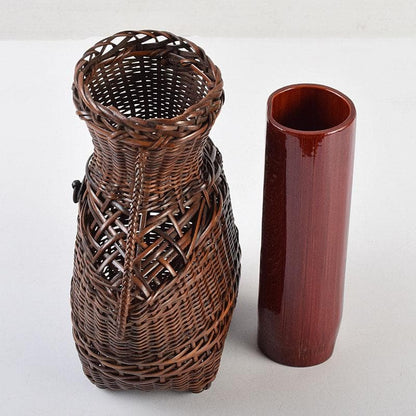 Mimi-tsuki Bamboo Flower Basket by Yoshida Fumiyo Artisan Craft