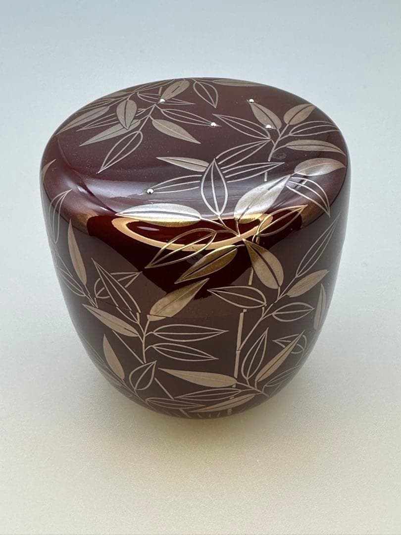 Horiuchi Sokan Certified Natsume — Silver Sasa Maki-e Tame-nuri