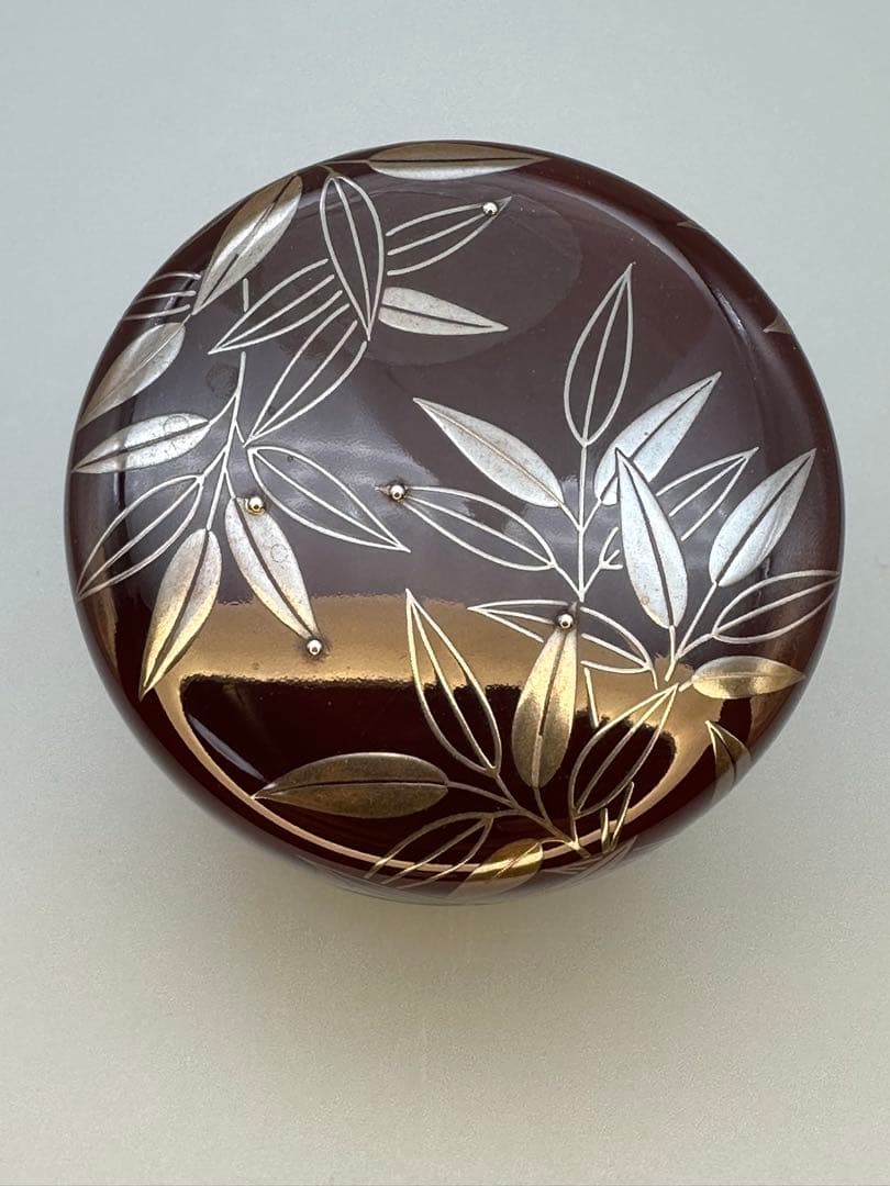 Horiuchi Sokan Certified Natsume — Silver Sasa Maki-e Tame-nuri