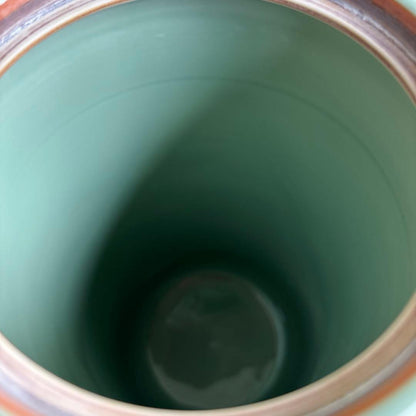 Celadon Mizusashi Water Jar by Heian Tezuka Keiunsai — Kyoto Porcelain, Tomobako