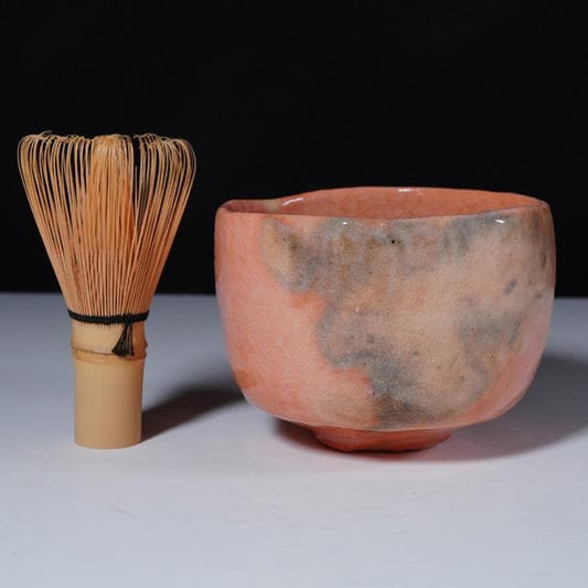Sasaki Shōraku Kōetsu-Style Bishamondō Red Raku Chawan — Tea Bowl
