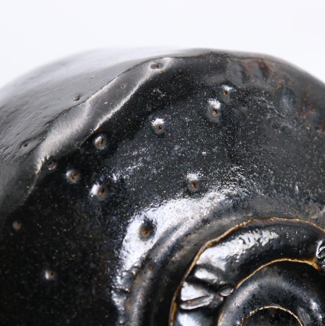 Black Raku Chawan by Raku Tannyū, 10th-Generation Kichizaemon — Edo-Period Kuro-Raku Tea Bowl with Tomobako