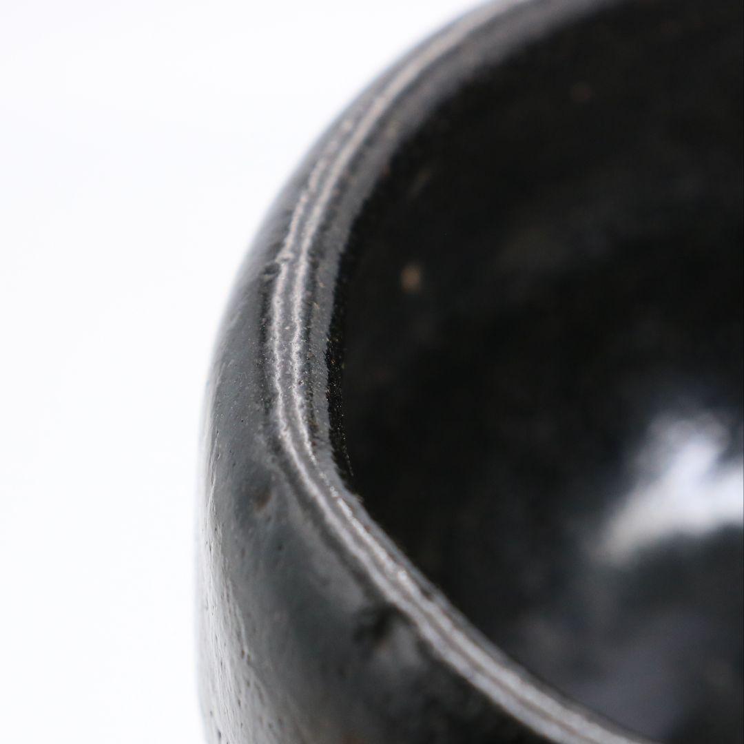 Black Raku Chawan by Raku Tannyū, 10th-Generation Kichizaemon — Edo-Period Kuro-Raku Tea Bowl with Tomobako