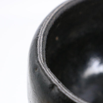 Black Raku Chawan by Raku Tannyū, 10th-Generation Kichizaemon — Edo-Period Kuro-Raku Tea Bowl with Tomobako