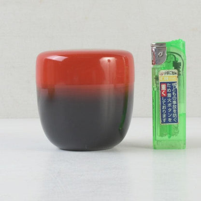 Akebono Choju Natsume — Domyo Soko | Vermilion-to-Black Dawn Lacquer with Crane-Turtle Maki-e | Tachibana Daiki Authentication | Daitokuji Murase Seal