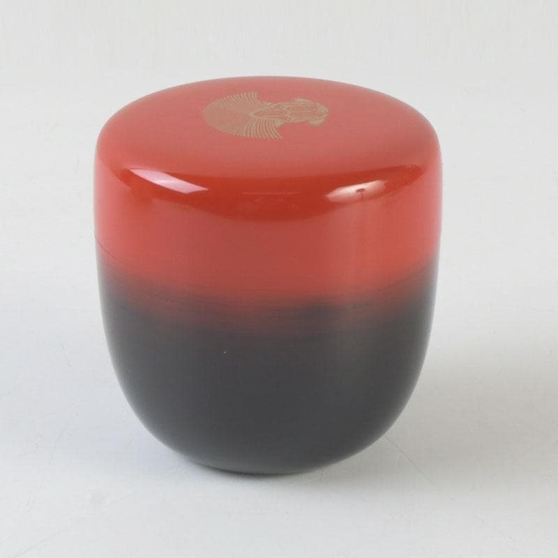 Akebono Choju Natsume — Domyo Soko | Vermilion-to-Black Dawn Lacquer with Crane-Turtle Maki-e | Tachibana Daiki Authentication | Daitokuji Murase Seal