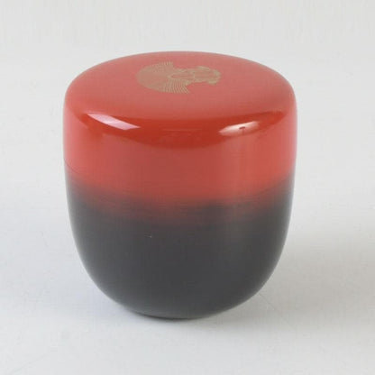 Akebono Choju Natsume — Domyo Soko | Vermilion-to-Black Dawn Lacquer with Crane-Turtle Maki-e | Tachibana Daiki Authentication | Daitokuji Murase Seal