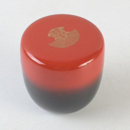 Akebono Choju Natsume — Domyo Soko | Vermilion-to-Black Dawn Lacquer with Crane-Turtle Maki-e | Tachibana Daiki Authentication | Daitokuji Murase Seal