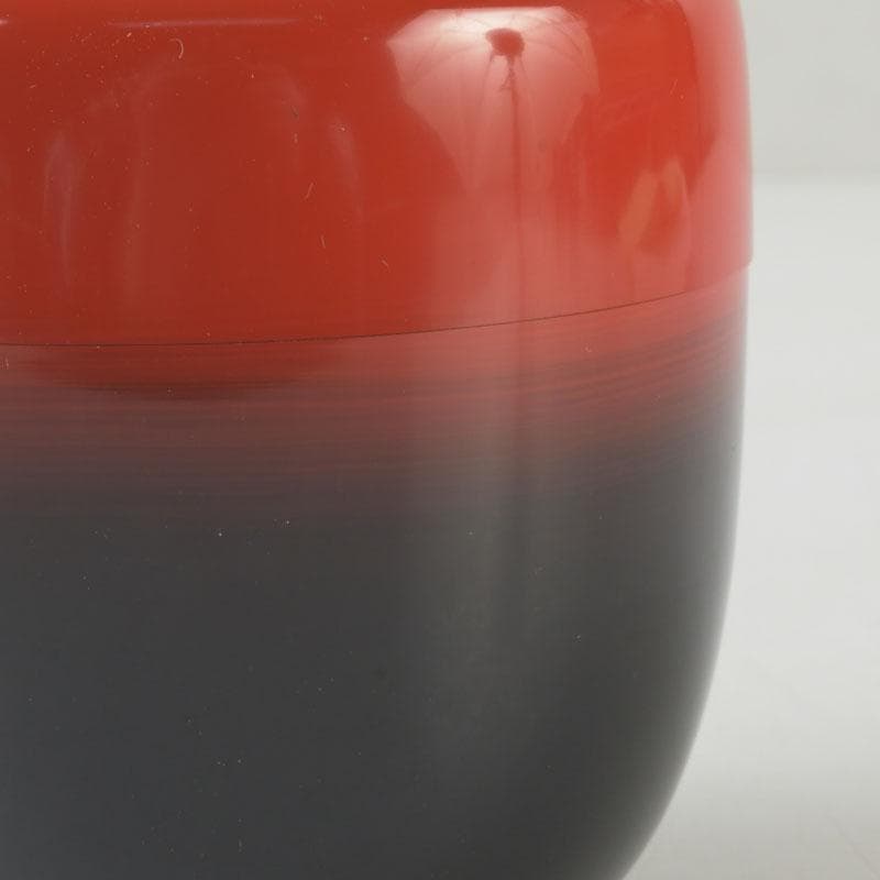 Akebono Choju Natsume — Domyo Soko | Vermilion-to-Black Dawn Lacquer with Crane-Turtle Maki-e | Tachibana Daiki Authentication | Daitokuji Murase Seal