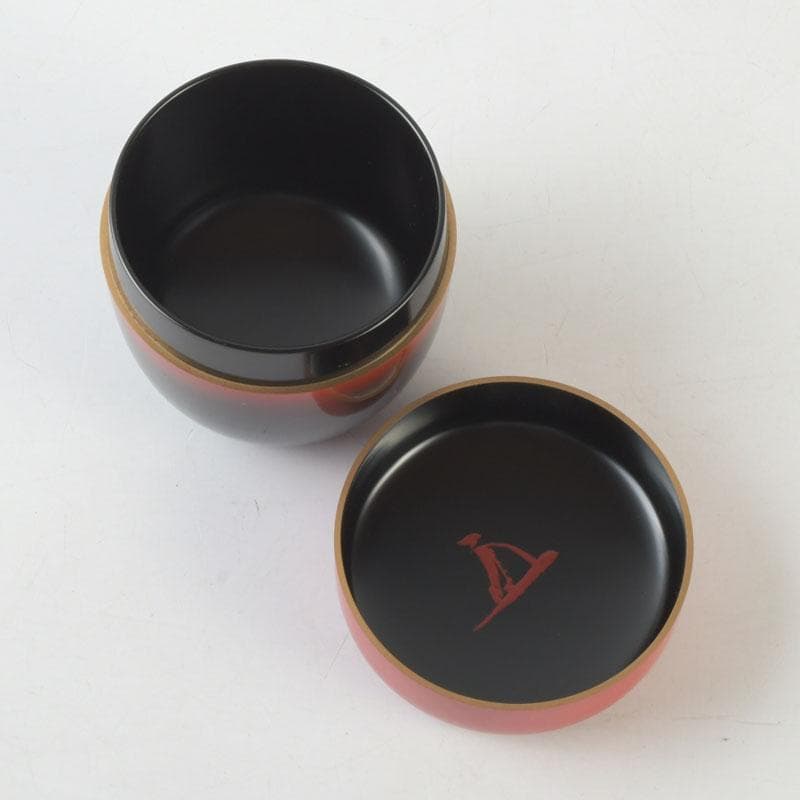 Akebono Choju Natsume — Domyo Soko | Vermilion-to-Black Dawn Lacquer with Crane-Turtle Maki-e | Tachibana Daiki Authentication | Daitokuji Murase Seal