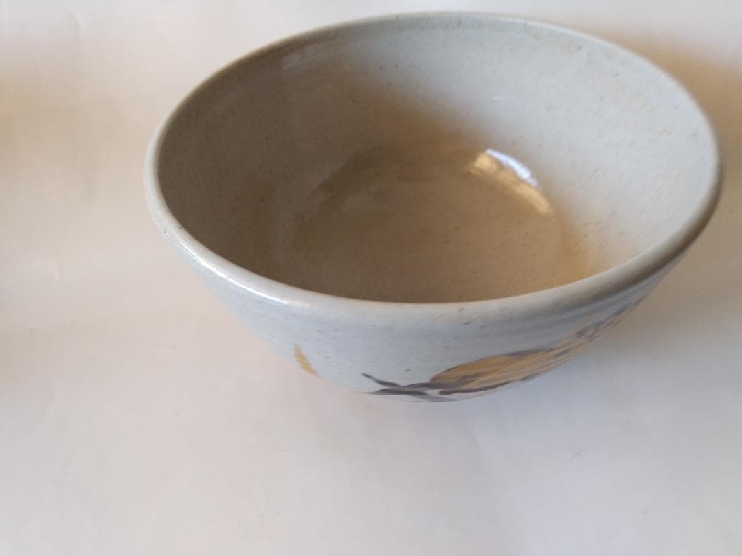Zeze-yaki Gold Iris Tea Bowl by Iwasaki Shinjo - Enshu Seven Kilns Chawan with Box