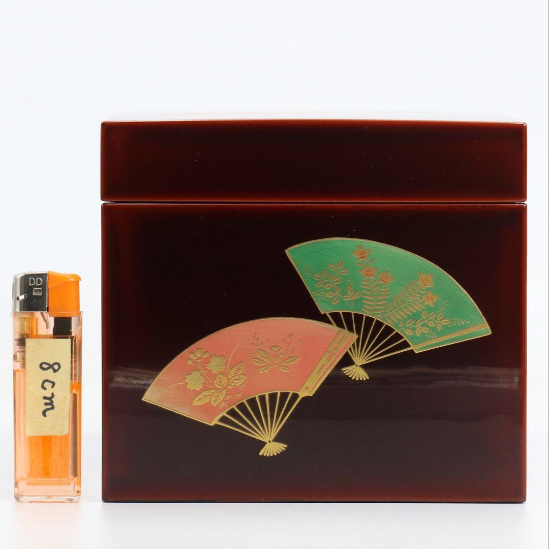 Wajima-nuri Chabako Tea Box Set Senmen Fan Maki-e by Maeda Toshio