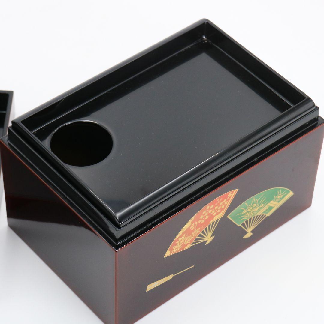 Wajima-nuri Chabako Tea Box Set Senmen Fan Maki-e by Maeda Toshio