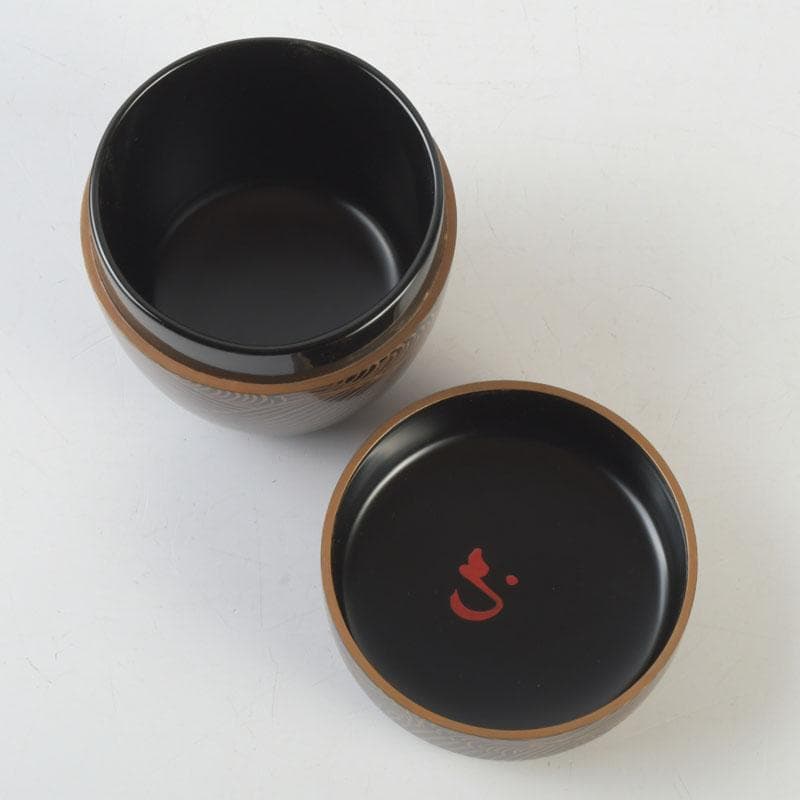 Japanese Lacquer Tea Caddy | Natsume with Gold Wave Maki-e | Sasaki Sosho | Hisada Jingyusai Inscription | Heian Kyoto