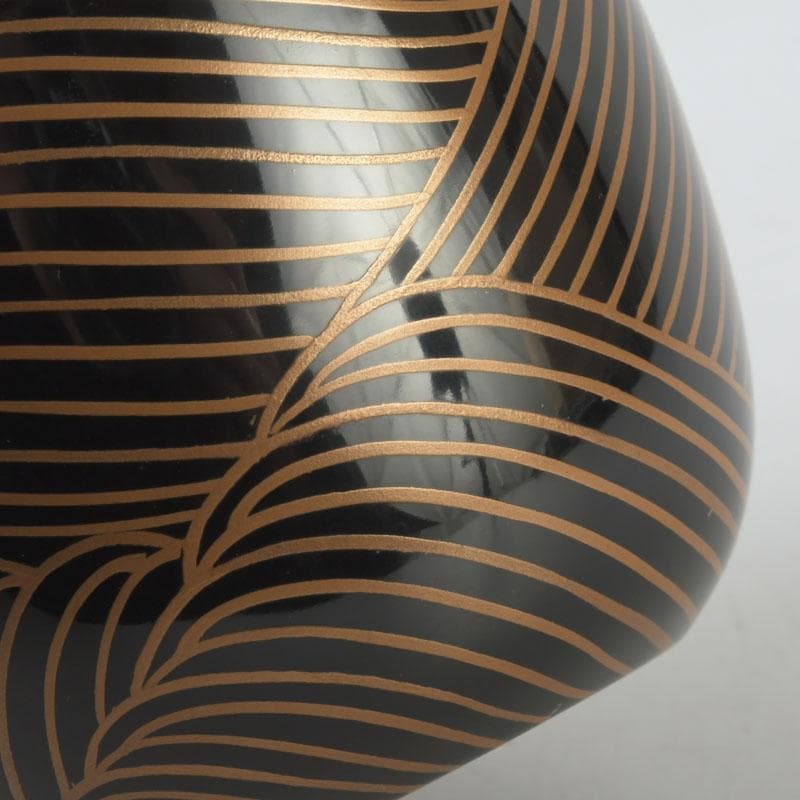 Japanese Lacquer Tea Caddy | Natsume with Gold Wave Maki-e | Sasaki Sosho | Hisada Jingyusai Inscription | Heian Kyoto