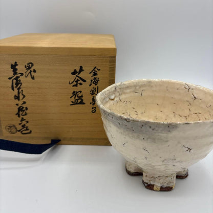Kinkai Wari-Kodai Tea Bowl by 4th Gen Mashimizu Zoroku - Kyoto Master Chawan