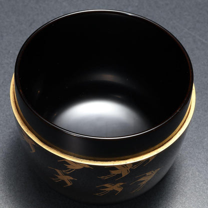 Nakamura Takaya Suma Landscape Maki-e Natsume — Gold Plovers, Genji Reference, Signed Box