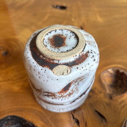 Shino Meoto Yunomi Tea Cup Set by Craft Moriyama — Beni-Shino Iron Glaze, Wheel-Thrown, Tomobako