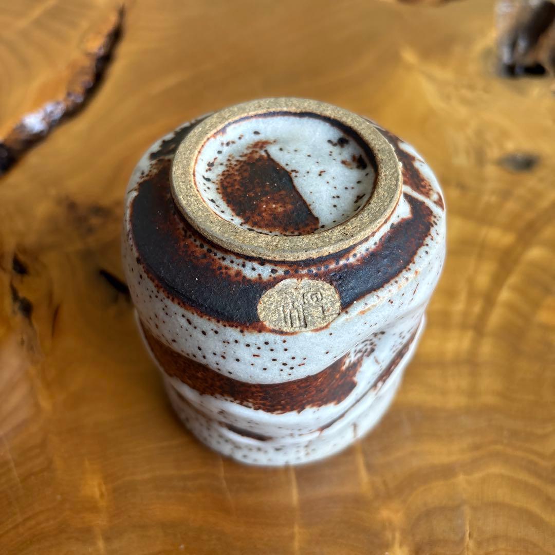 Shino Meoto Yunomi Tea Cup Set by Craft Moriyama — Beni-Shino Iron Glaze, Wheel-Thrown, Tomobako