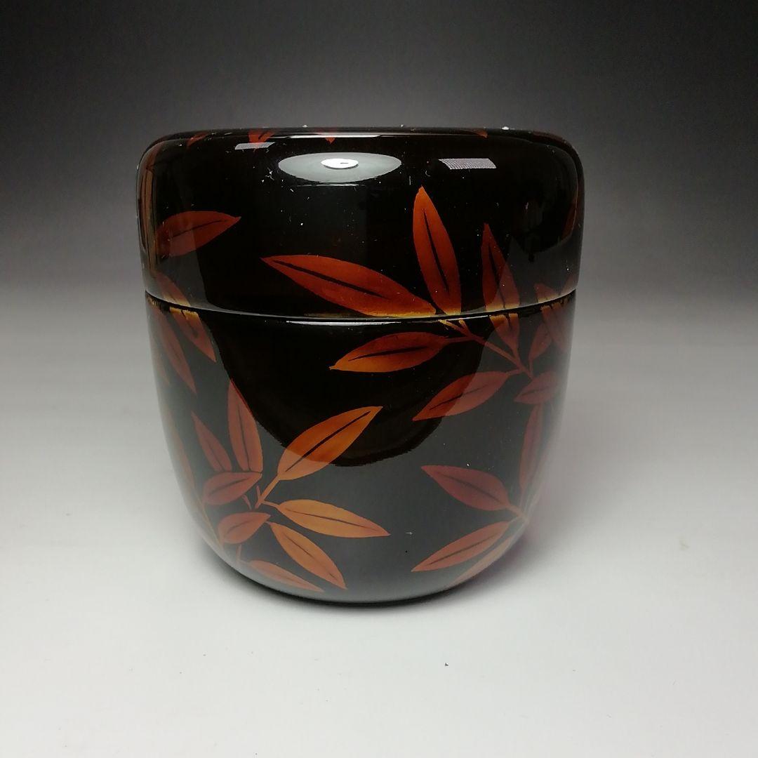 Nakamura Koho Byakudan-nuri O-natsume Autumn Sasa Maki-e Large Tea Caddy