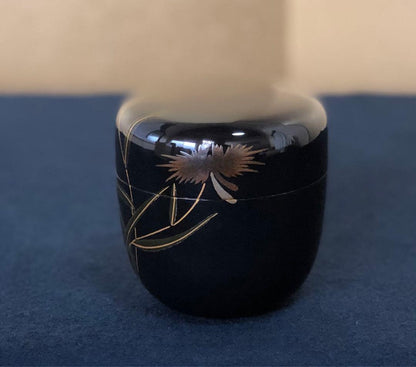 Sagiso Egret Orchid O-Natsume Tea Caddy — Hasegawa Yusai Maki-e