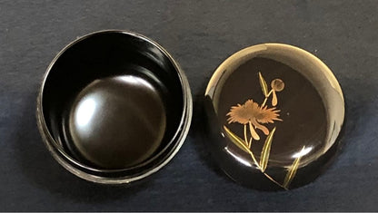 Sagiso Egret Orchid O-Natsume Tea Caddy — Hasegawa Yusai Maki-e