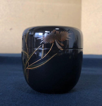 Sagiso Egret Orchid O-Natsume Tea Caddy — Hasegawa Yusai Maki-e