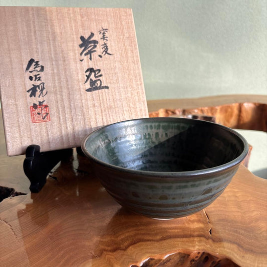 Matsumoto Isashi Yohen Glaze Wide Matcha Bowl Tea Ceremony with Original Box