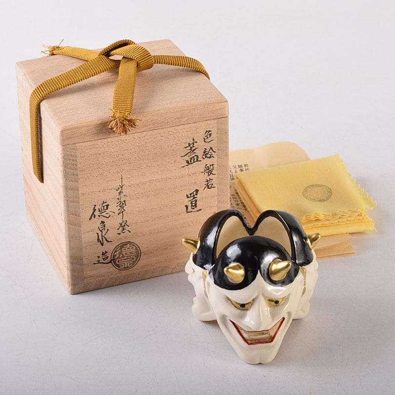Nishimura Tokusen Kyo-yaki Hannya Demon Mask Futaoki Lid Rest
