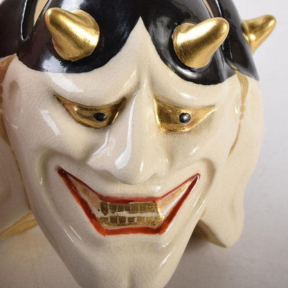 Nishimura Tokusen Kyo-yaki Hannya Demon Mask Futaoki Lid Rest