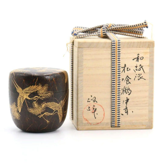 Washi-Bari Maki-e Crane & Pine Chu-Natsume by Masamine