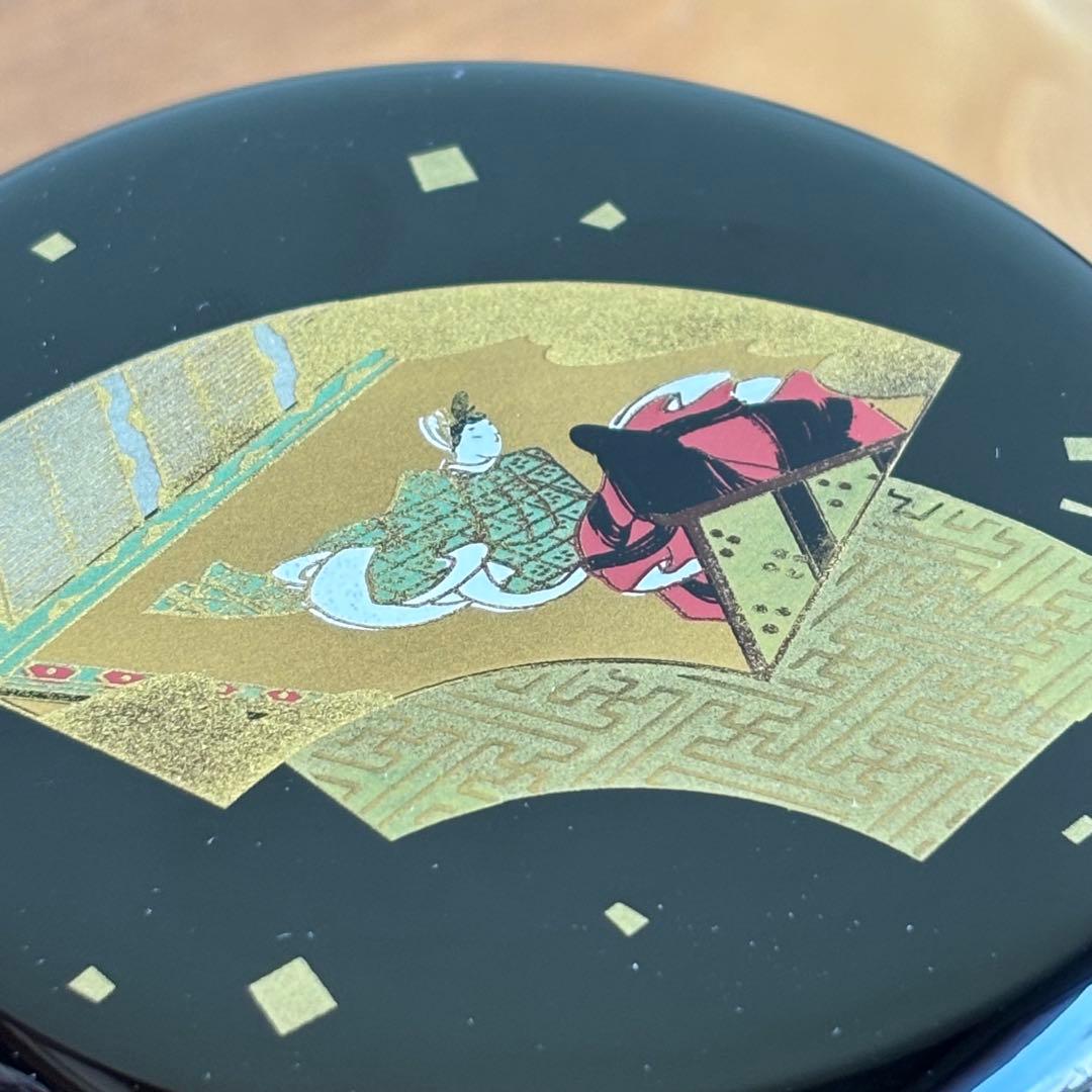 Genji Monogatari Maki-e Hira-Natsume by Nishimura Kohou - Kyoto Lacquer Tea Caddy with Court Scene and Saaya Pattern - Tier 1 Signed Tomobako