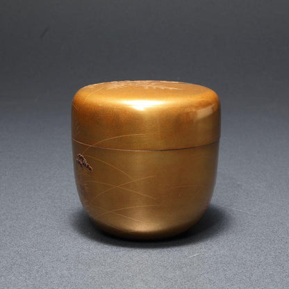 Autumn Grasses on Pure Gold Ground — Kin-ji Maki-e Natsume by Shimizu Sosui | Chrysanthemum Susuki Bellflower