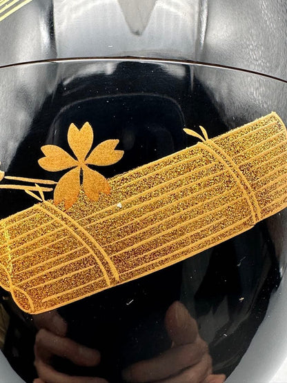 Inai Gyokuho Sakuragawa Maki-e Natsume, Gold on Black Lacquer