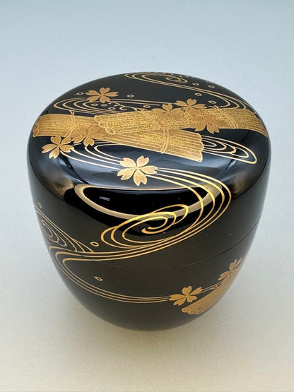 Inai Gyokuho Sakuragawa Maki-e Natsume, Gold on Black Lacquer